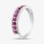 9ct White Gold Ruby & Diamond Three Row Half Eternity Ring PR10669 RU L