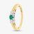 9Ct Yellow Gold Three Stone Emereld 0.15ct Diamond Ring PR06007Y EM O