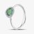 18ct White Gold 0.37ct Emerald & 0.07ct Brilliant Cut Diamond Halo Ring NTX1956