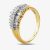 9ct Yellow Gold 0.50ct Diamond Claw Set Three Row Ring THR21333-50 O