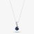 9ct White Gold Sapphire & Diamond Crossover Pendant Necklace OJP1703-BS