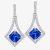 Tivon 18ct White Gold Princess-Cut Tanzanite & Diamond Dropper Earrings EW-0826-TZ