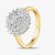 9ct Yellow Gold Clear Crystal Cluster Ring DIV107Y-H