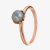 Rose Gold-Plated Grey Freshwater Pearl Flower Ring R3467H-56 (O 1/2)