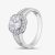 Silver Brilliant Cut Cubic Zirconia Shoulder Set Halo Ring R6852 M