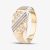 9ct Two Colour Gold Cubic Zirconia Striped Signet Ring DIV065 X