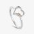 Clogau Past Present Future Silver White Topaz Heart Ring 3SPPF0801-L