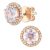 Diamant L’Eternel Womens 9ct Rose Gold Earrings With 0.15ct Diamond & Amethyst – One Size