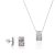 Orphelia WoMens 925 Sterling Silver Set: Chain-Pendant + Earrings – SET-5902 – One Size