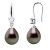 Ateliers Saint Germain Womens Earrings Silver 925 & Cubic Zirconia – 2 Real Cultured Tahiti Pearls Pear 8-9 mm – Black – One Size