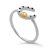 Orphelia ‘Aurora’ WoMens 925 Sterling Silver Ring – Silver/Gold ZR-7525 – Silver & Gold – Size O 1/2