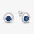 Silver Round Blue Cubic Zirconia Open Stud Earrings E4075 BLUE