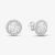 Silver Round Cubic Zirconia Cluster Earrings E4909C