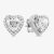 Starbright Silver Heart-cut Cubic Zirconia Halo Stud Earrings THB-03E (3A)