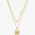 Michael Kors 14ct Gold Plated Cubic Zirconia Logo Padlock Two Row Necklace MKC1630AN710