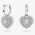 Swarovski Hyperbola Rhodium Plated White Heart Dropper Earrings 5684384