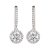 9ct White Gold Cubic Zirconia Halo Drop Earrings