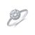 9ct White Gold Good Minimize Cubic Zirconia Halo Ring