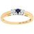 Diamant L’Eternel Womens 9ct Yellow Gold Diamond and Sapphire 3 Stone Ladies Ring – Size R