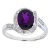 Diamant L’Eternel Womens 9ct White Gold Ladies Diamond and Amethyst Ring – Size H