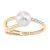 Diamant L’Eternel Womens 9ct Yellow Gold, 0.03ct Diamonds with White Cultured pearl Ring – Size L