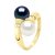 Ateliers Saint Germain Womens Ring You & Me – Diamonds 0,04 Cts – 2 Real Cultured Freshwater Pearls Round 8-9 mm – Black/White Gold – Size Q