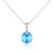 Sterling Silver Aquamarine Necklace Created with Zircondia® Crystals