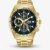 Lorus Mens Sports Chronograph Gold Tone Black Dial Watch RM358HX9