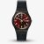 Swatch Unisex Sir Crimson Brown Dial Black Rubber Strap Watch SO28B704