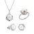 Orphelia ‘Aliva’ WoMens 925 Sterling Silver Set: Necklace + Earrings + Ring – SET-7469 – Size O 1/2