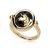 Zodiac Black Onyx Taurus Turn Ring in 18ct Gold Plated Silver