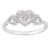 Diamant L’Eternel Womens 9ct White Gold Heart Shape Cluster 0.25ct Diamond Ring – Size K