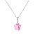 Sterling Silver Mild Rose Flower Necklace Created with Zircondia® Crystals