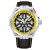 Stührling Mens Black and Yellow Gio Swiss Automatic 44mm Skeleton – Silver – One Size