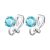 Turquoise Crystal Clip On Earrings Created with Zircondia® Crystals