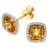 Diamant L’Eternel Womens 18ct Yellow Gold 0.25ct Square Sapphire and 0.1ct Diamonds Stud Earrings – One Size