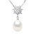 Diadema Womens SUN Necklace Freshwater Pearl Jewelry 9-10mm White 925 Silver – One Size