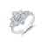 Silver Cubic Zirconia Boat Cluster Ring