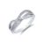 Silver Cubic Zirconia Crossover Fancy Band