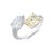 Silver Cubic Zirconia Pear and Cushion Reduce Toi et Moi Ring