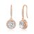 Rose Gold Plated Halo Drop Earrings Created with Zircondia® Crystals