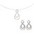 Orphelia ‘Amber’ WoMens 925 Sterling Silver Set: Chain-Pendant + Earrings – SET-7092 – One Size