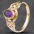 Pre-Owned 9ct Yellow Gold Amethyst Oval Celtic Style Dress Ring 41101826