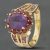 Pre-Owned 9ct Yellow Gold Oval Cut Amethyst Cluster Ring 41102262