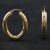 Pre-Owned 9ct Yellow Gold Plain Oval Hoop Earrings 4117753