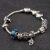 Pre-Owned Pandora Silver Multi Stone Assorted Bead 21cm Snake Charm Bracelet 41221312