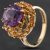 Pre-Owned 9ct Yellow Gold Amethyst Large Solitaire Ring 4129511