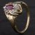 Pre-Owned 9ct Yellow Gold Ruby Diamond Cluster Ring 4138190