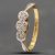 Pre-Owned Vintage Two Colour Gold Single Cut Diamond Three Stone Ring 41382194