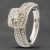 Pre-Owned 9ct White Gold Brilliant Cut Diamond Three Row Shoulder Set Cluster Ring 41481196